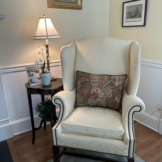 Lee Jofa Kashmir Tree Sienna Linen 16 x 22 Decorative Pillow with Down Feather Insert