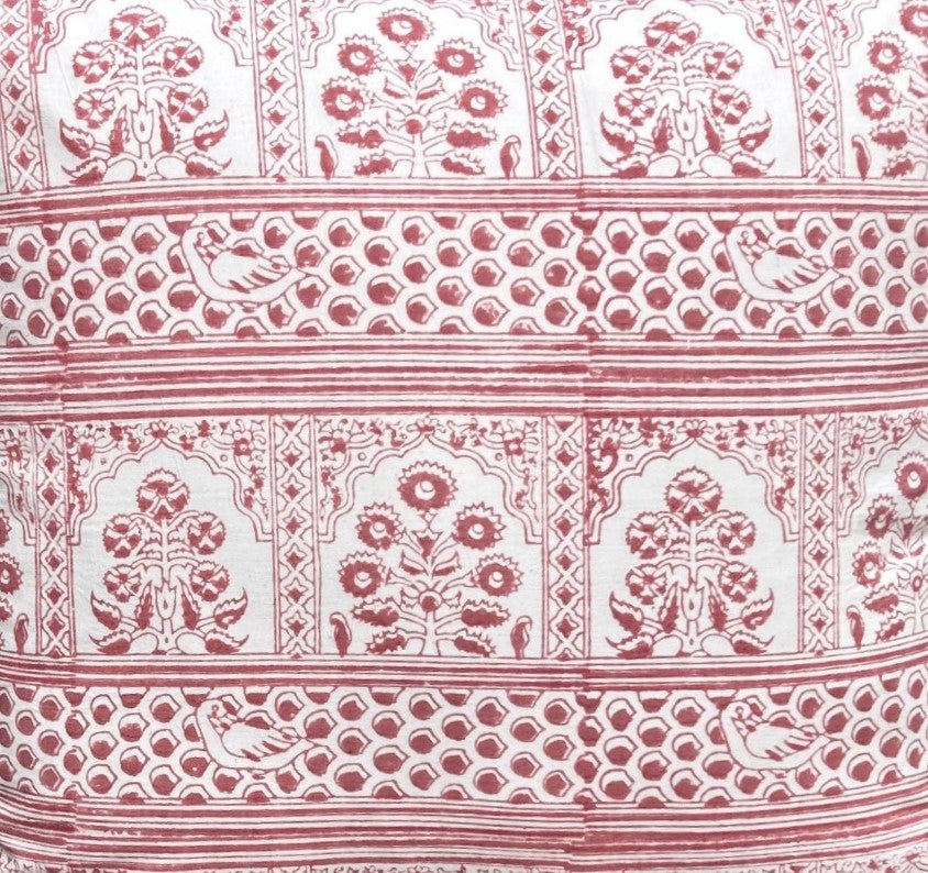 Les Indiennes Mughal Red 18 x 18 Pillow includes Down/Feather Insert