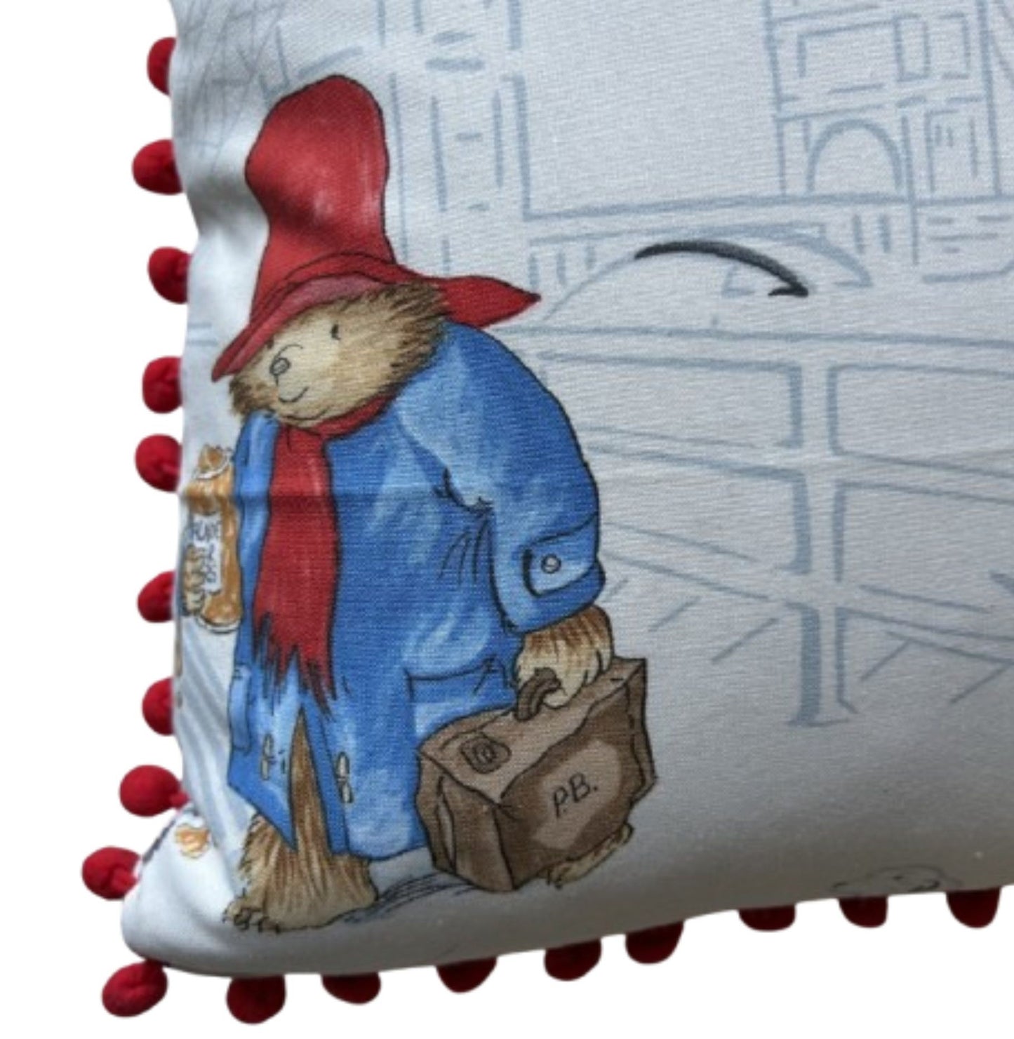 Paddington Bear in London Jane Churchill Rare Nursery Tales 15 x 15 PIllow with Down Feather Insert