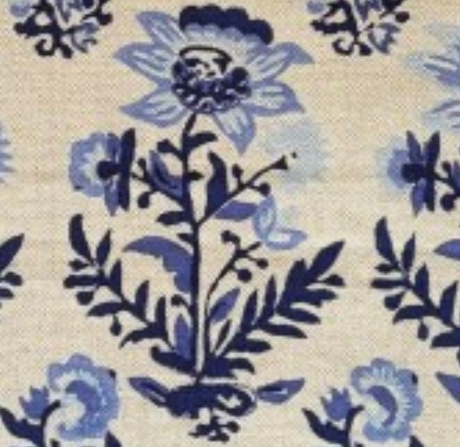 Robshaw Hina Azure Block Print 18 x 18 Decorative Pillow with Down/Feather Insert