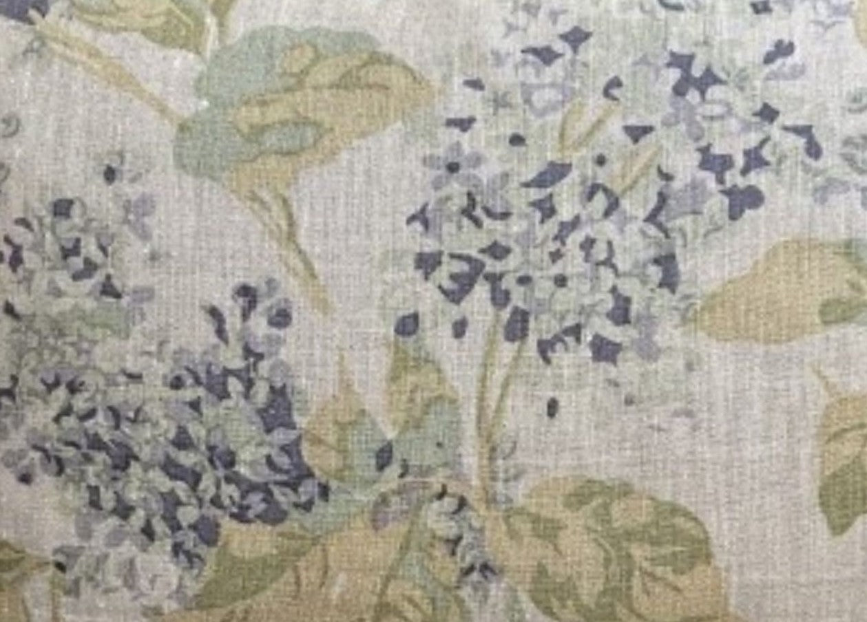 Hand Printed Hydrangea 14 x 20 Rectangle Designer Pillow with Down Feather Insert