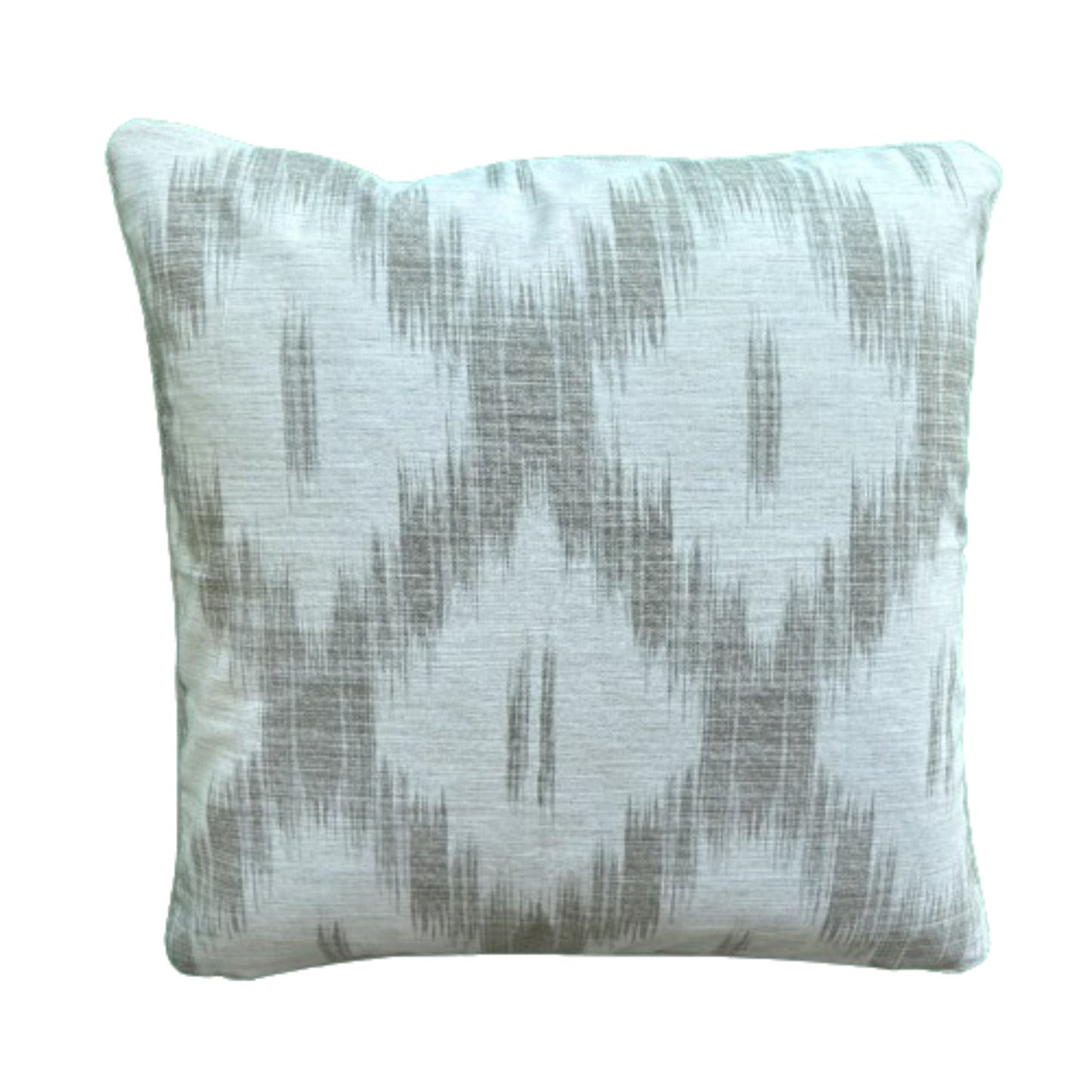 Andra Medallions Hand Print Pearl Grey 20 x 20 Decorative Pillow with Down Feather Insert