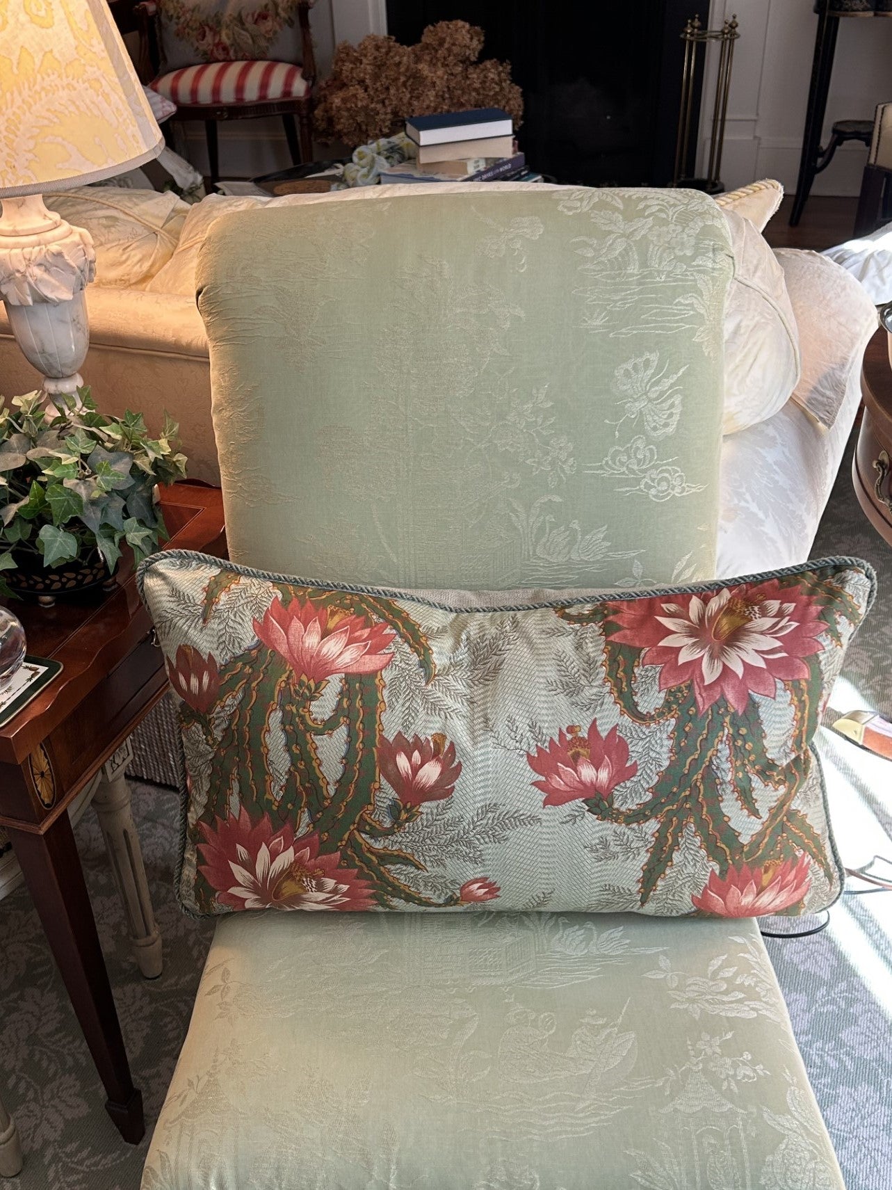 Brunschwig Vingtage Hermitage Tropique 14 x 24 Decorative Pillow with Down Feather Insert