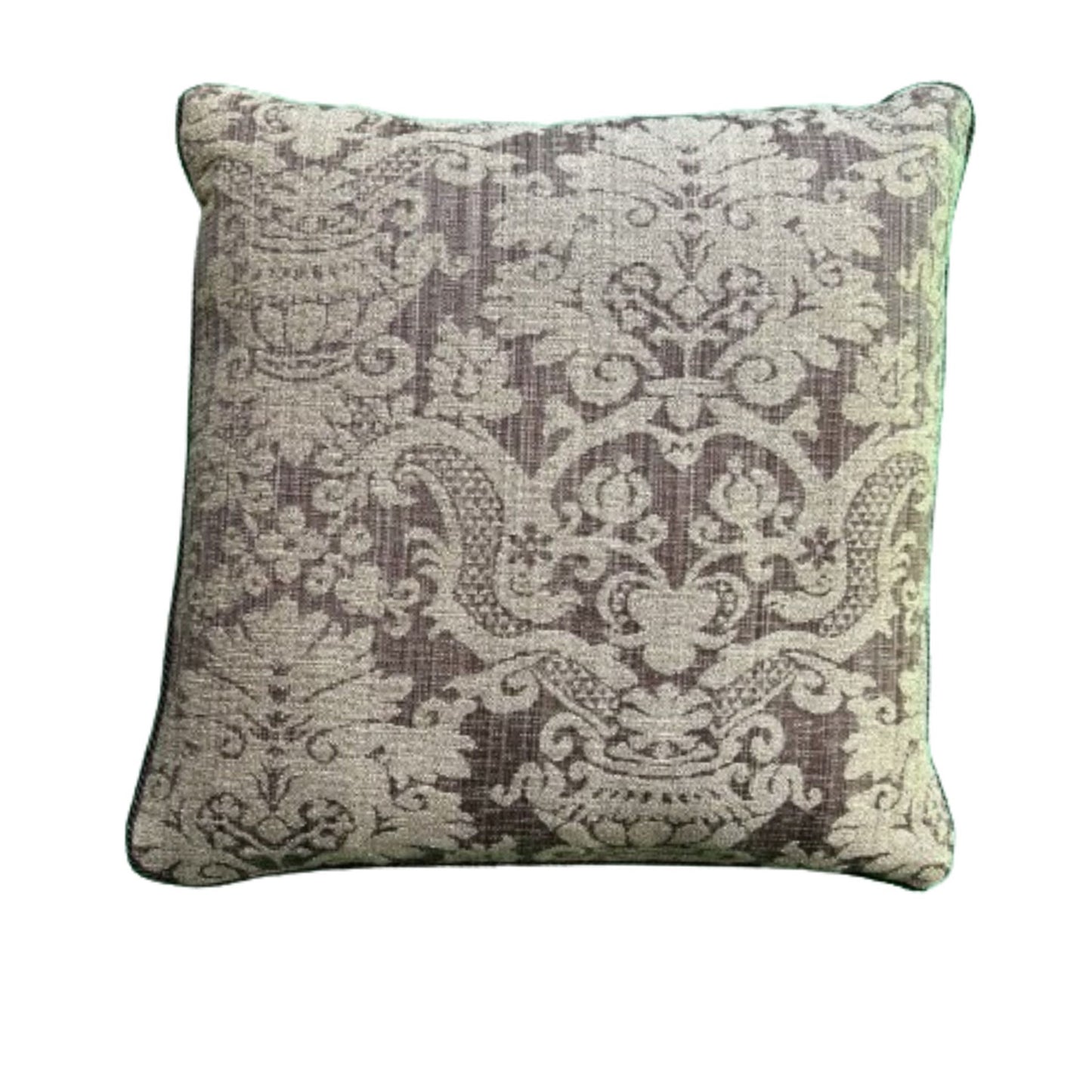 Beacon Hill Antique Java Damask 16 x 16 Pillow with Down Feather Insert