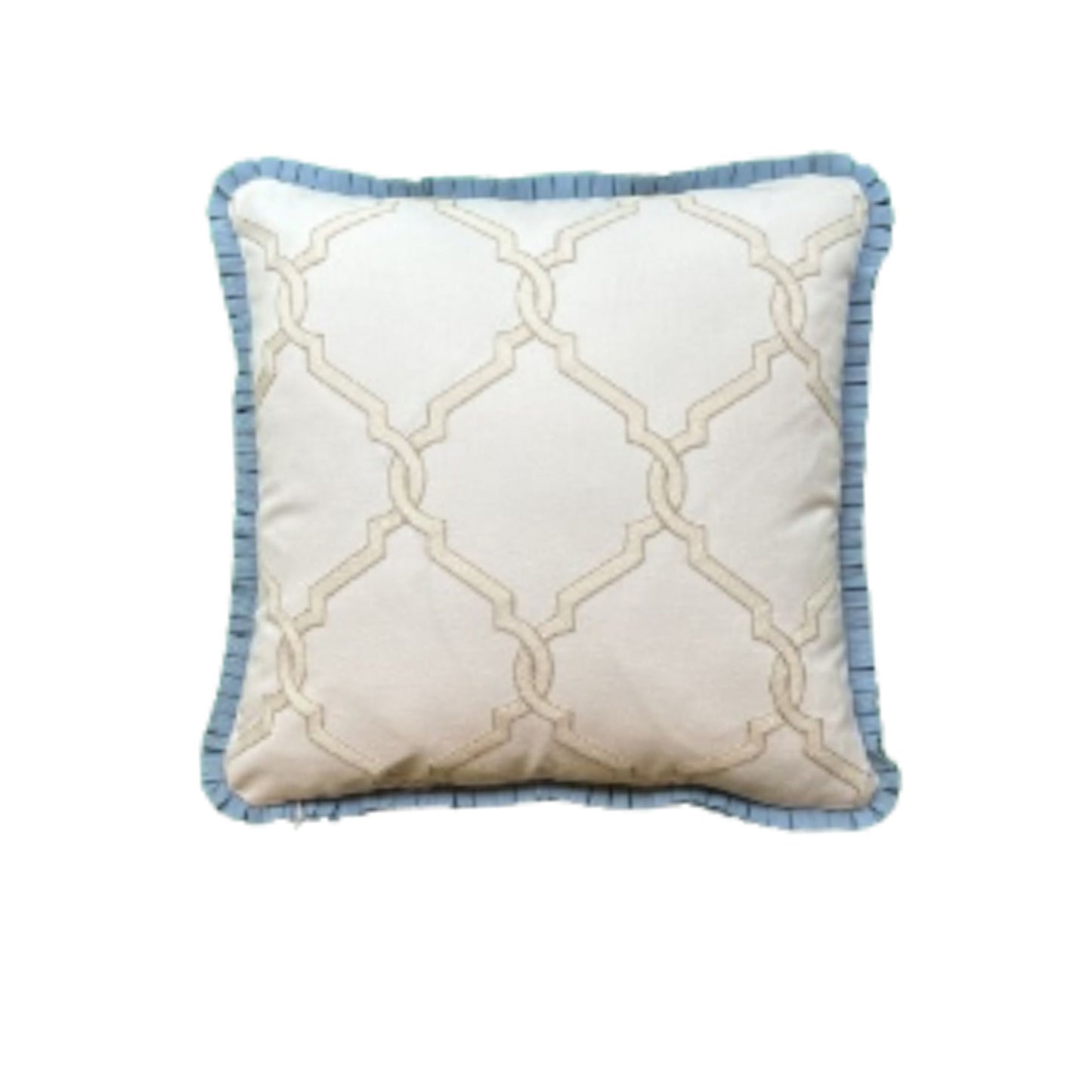 Colefax & Fowler Summerby Single Branch Blue Chintz 18 x 18 Square Designer Throw Pillow with Down Feather Insert