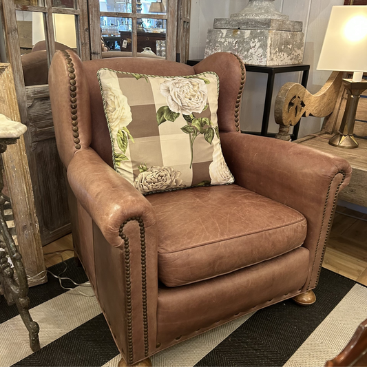 Scalamandre Gertrude's Rose 20 x 20 Decorative Square Pillow with Down Feather Insert