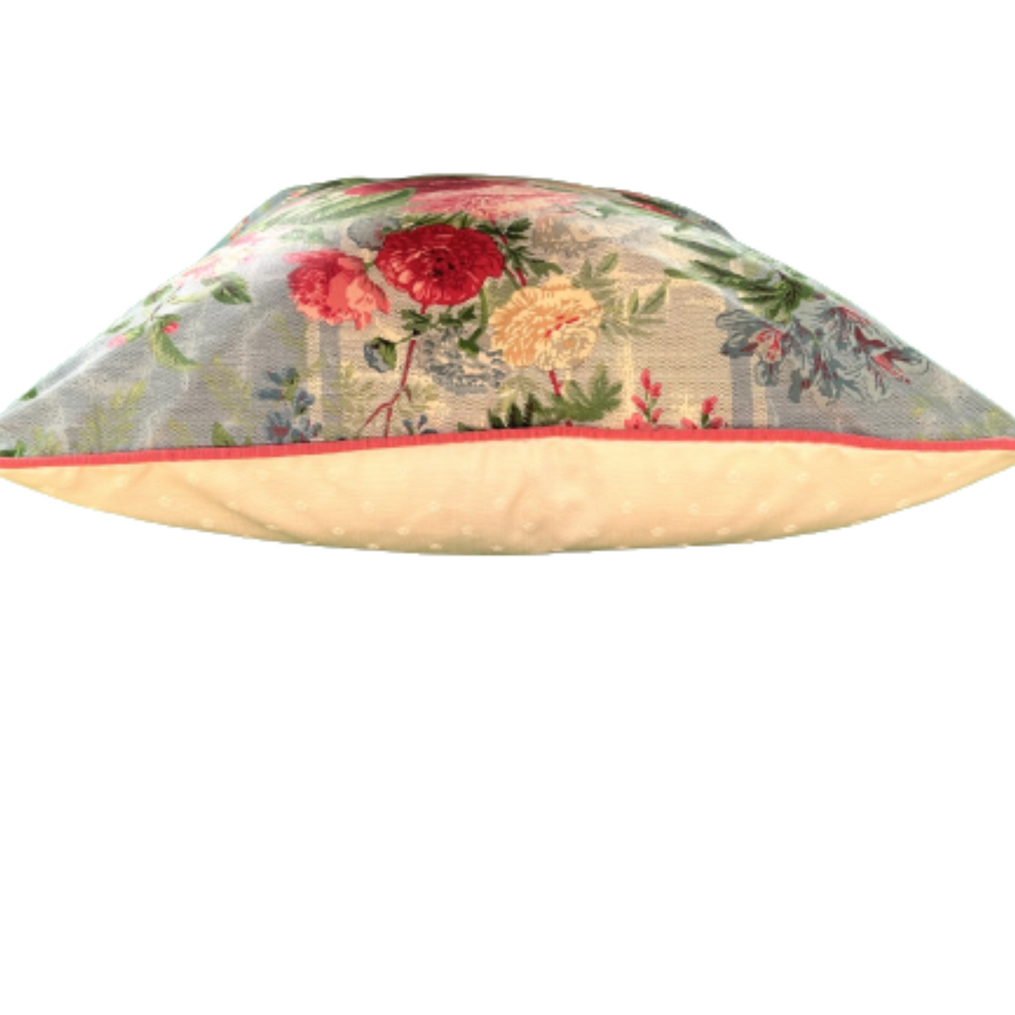 Mortefontaine by Pierre Frey Rare Vintage Roses on Blue Chintz 20 X 20 Square Decorative Pillow with Down Feather Insert