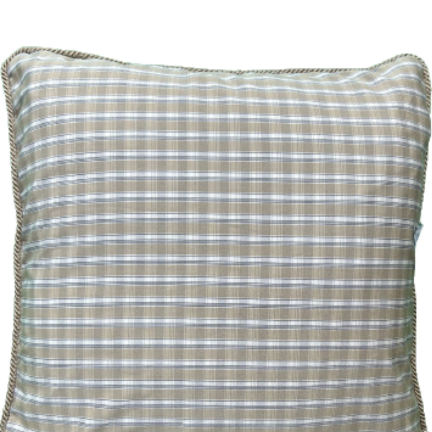 Garden Gazebo Petite Aqua with Plaid 14 X 14 Decorative Pillow with Down Feather Insert
