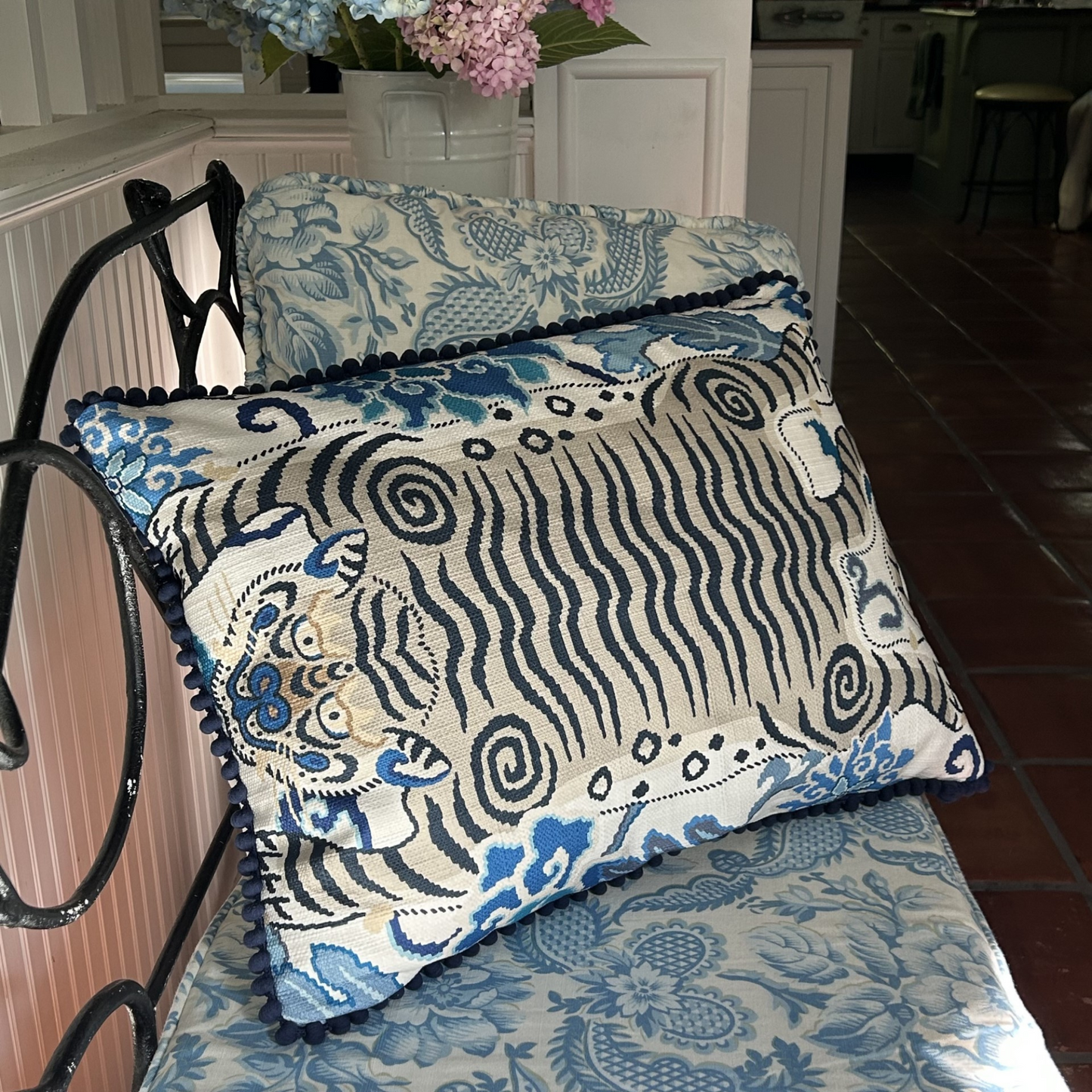 Blue Moon Tiger 16 x 22 Decorative Throw Pillow with Down Feather Insert