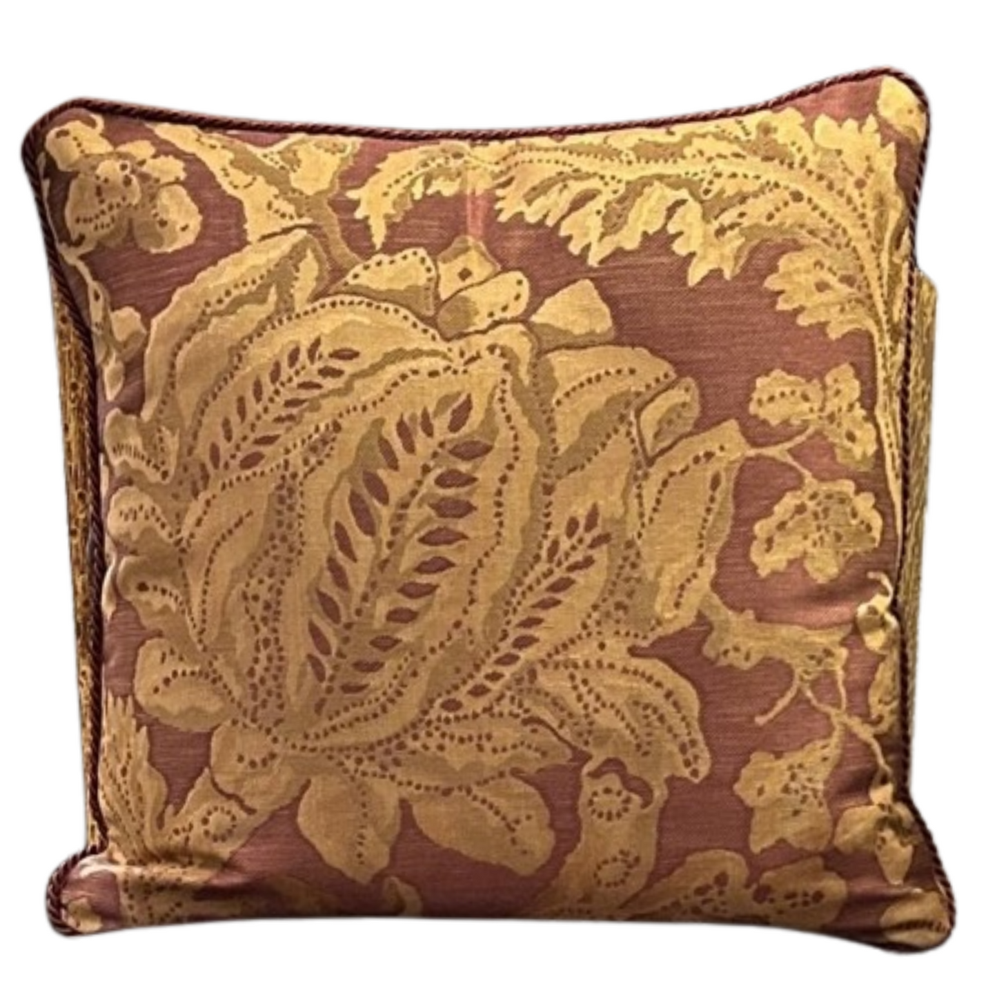 Zoffany Antique Damask 16 x 16 Designer Pillow with Down Feather Insert
