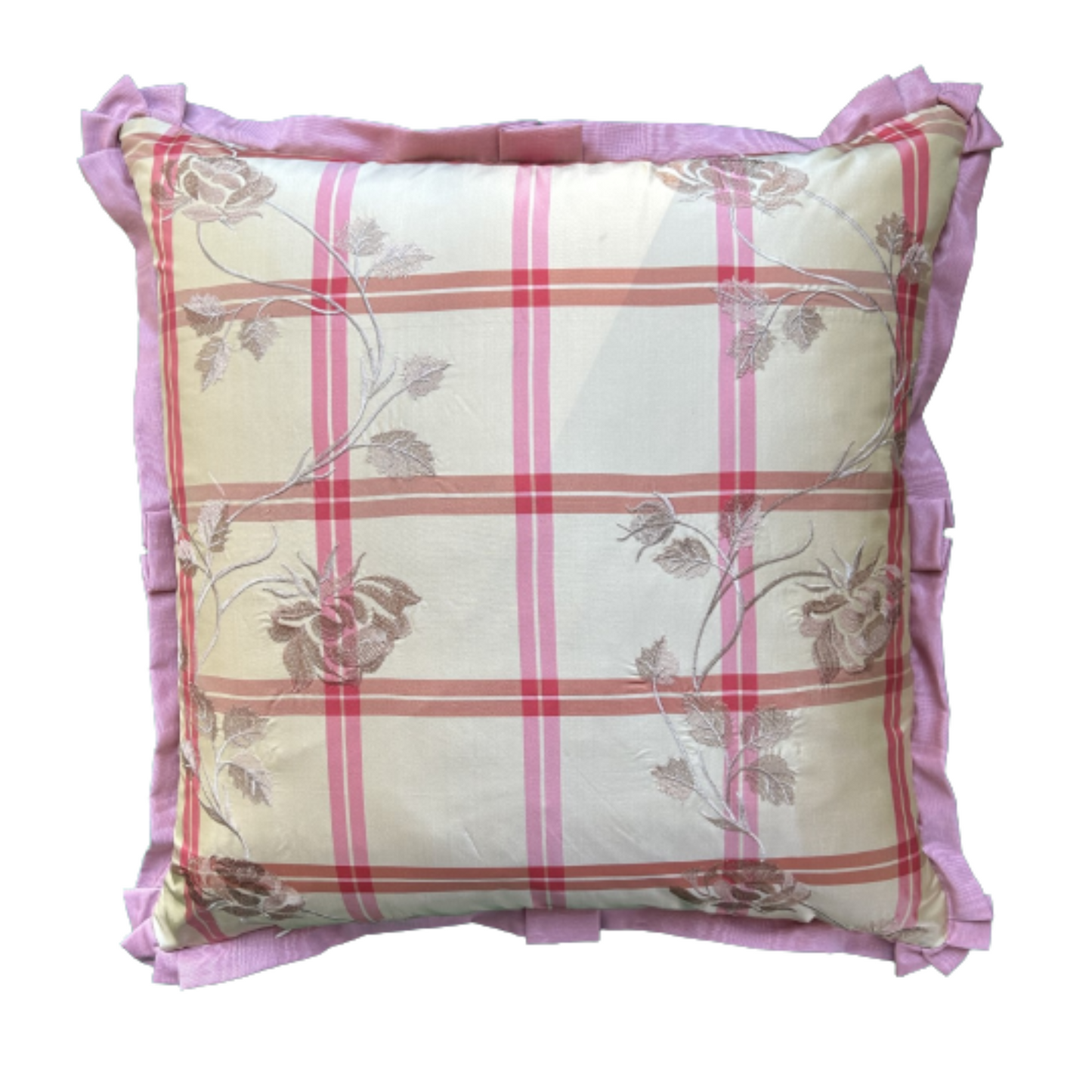 Colefax Pink Hydrangea 20 x 20 Square Decorative Pillow with Down Feather Insert