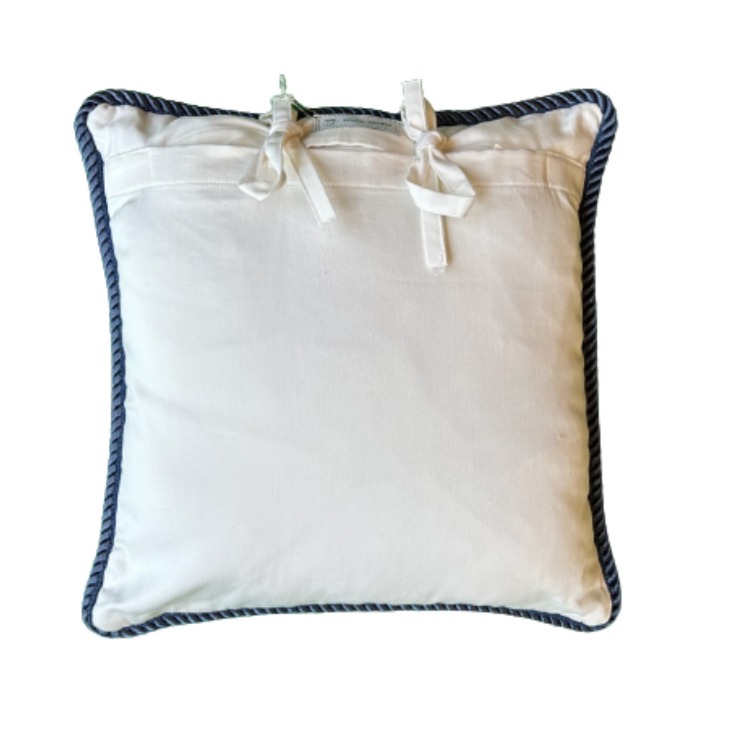 Bagatelle Pillow Front Serene Blue and White Trellis and Vine Stripe Decorative Toss Pillow 15 X 15 Square with Down Feather Insert