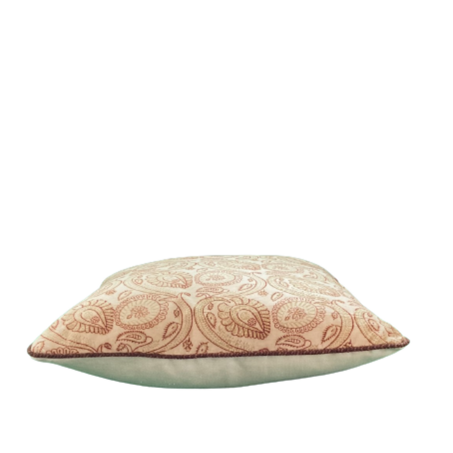 Paisley Hand Block Print Indiennes Pillow 20 X 20 Square Decorative Pillow with Down Feather Insert