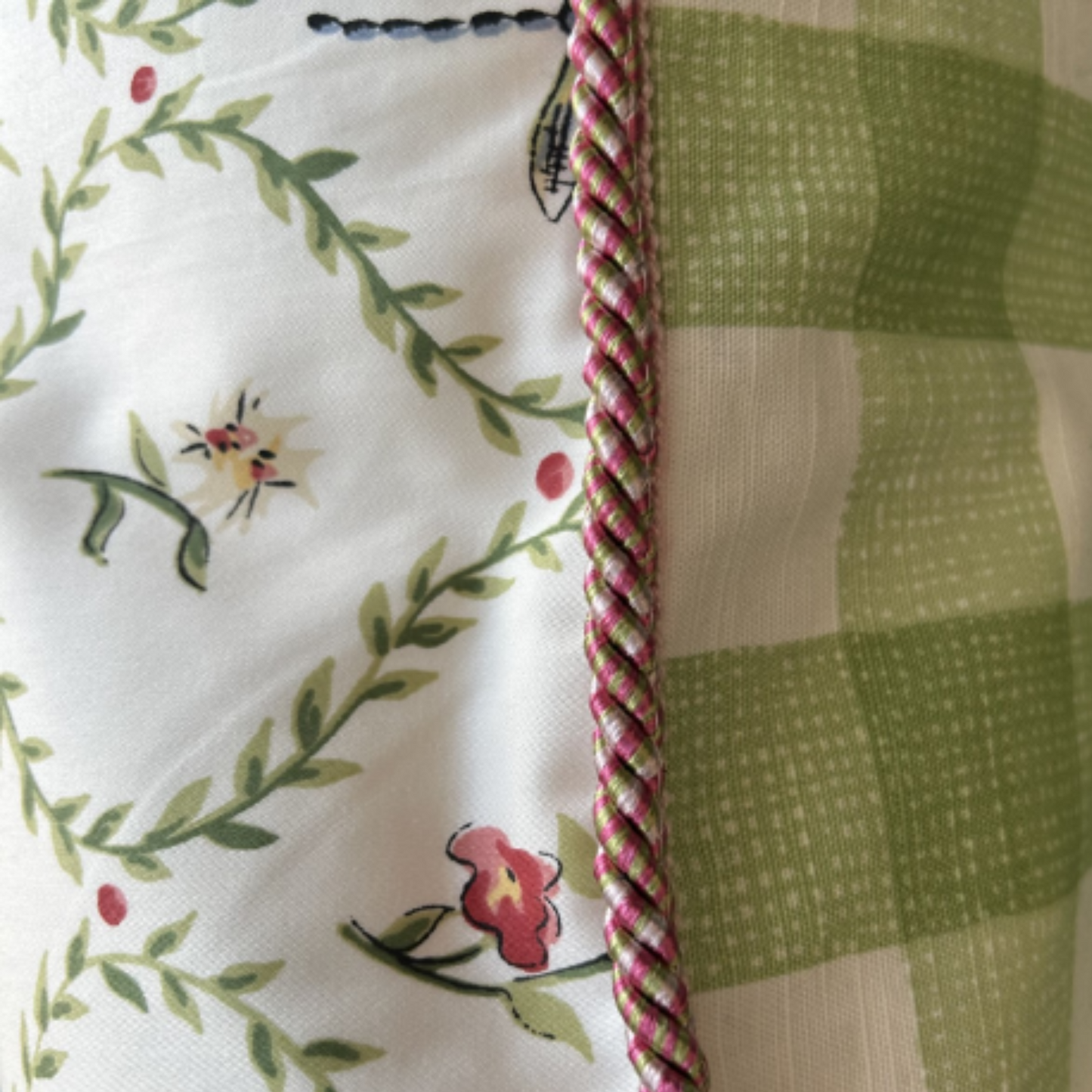 Charming Pink and Green Garden Bugs 24 x 24 Square Designer Pillow Front with Down Feather Insert