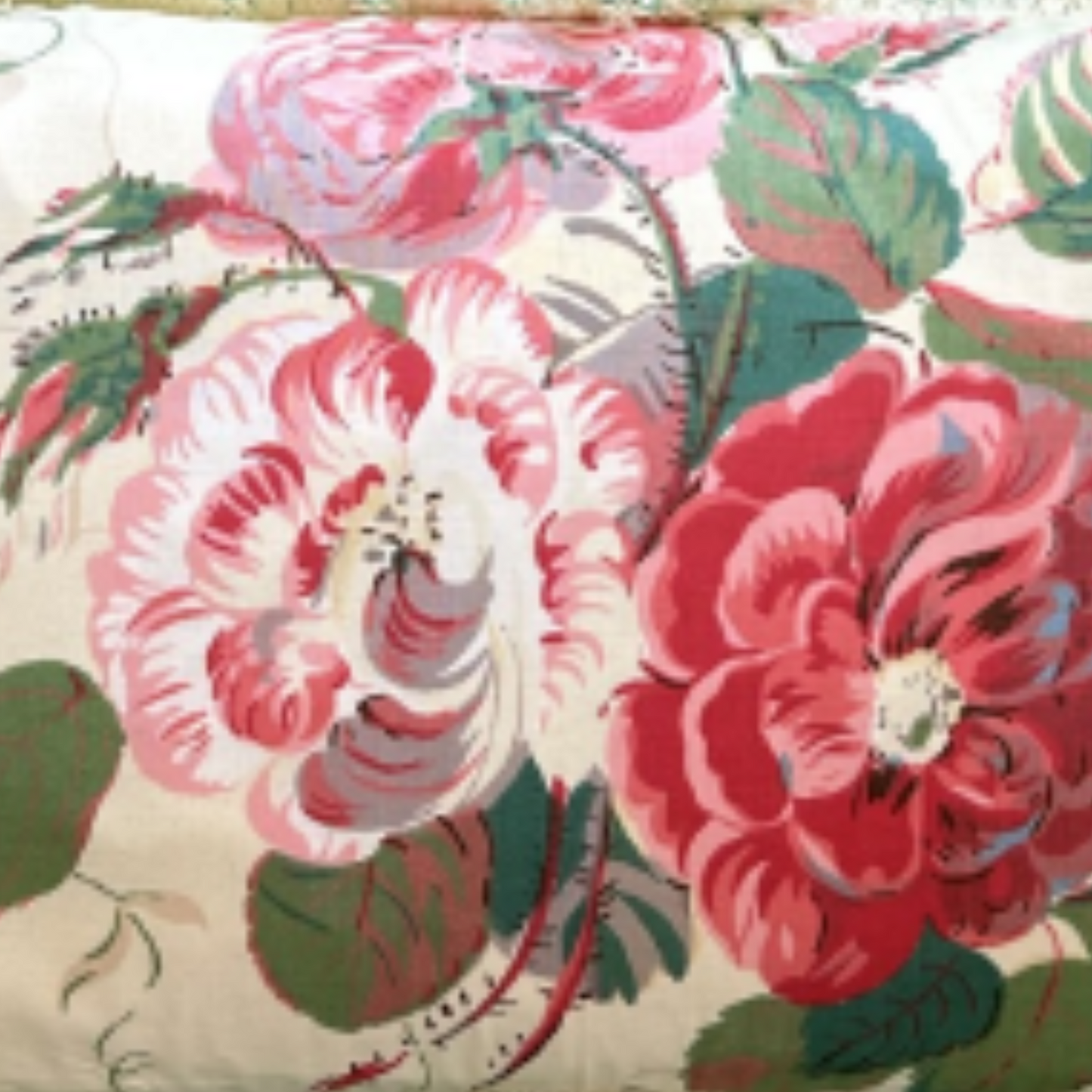 Iconic Colefax Chintz 12 x 20 Rectangle Decorative Pillow with Down Feather Insert