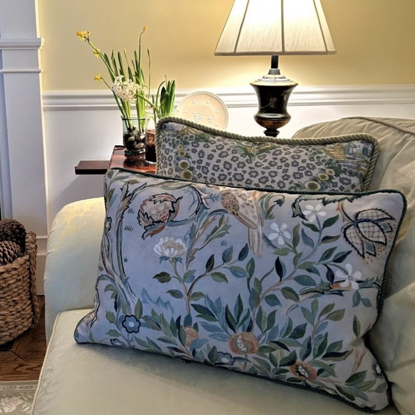 William Morris Melsetter Botanical 14 x 22 Rectangle Decorative Pillow with Down Feather Insert