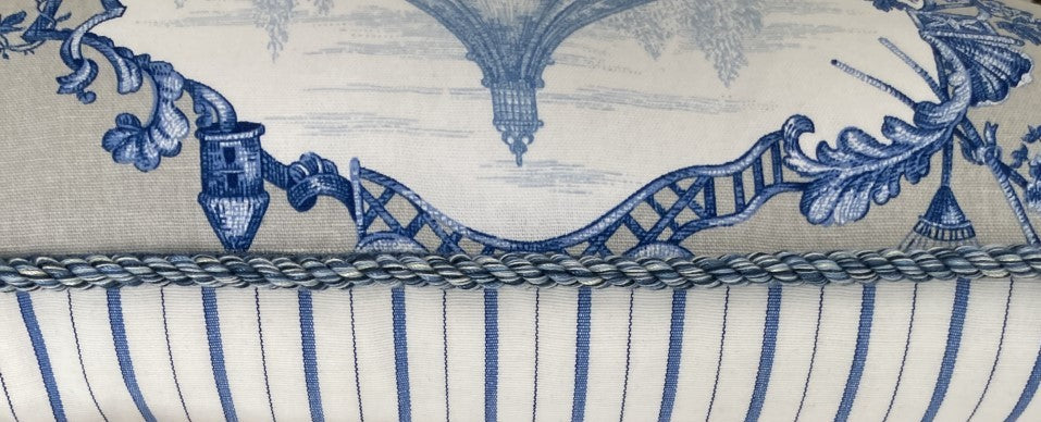 Garden Gazebo Toile 14 x 24 Rectangle Decorative Pillow with Down Feather Insert