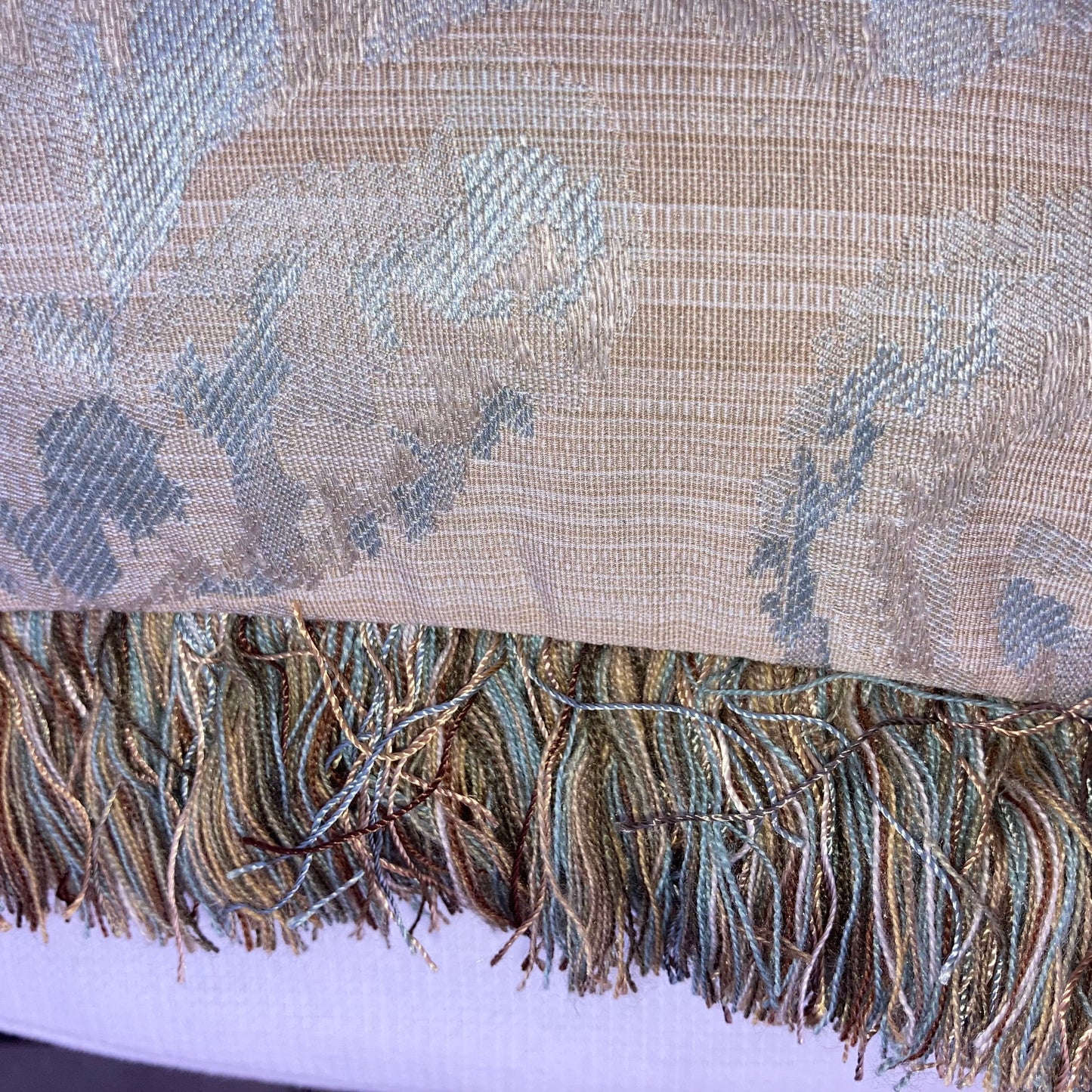 Vintage Italian Harlequin Damask 16 x 16 Square Designer Pillow with Down Feather Insert