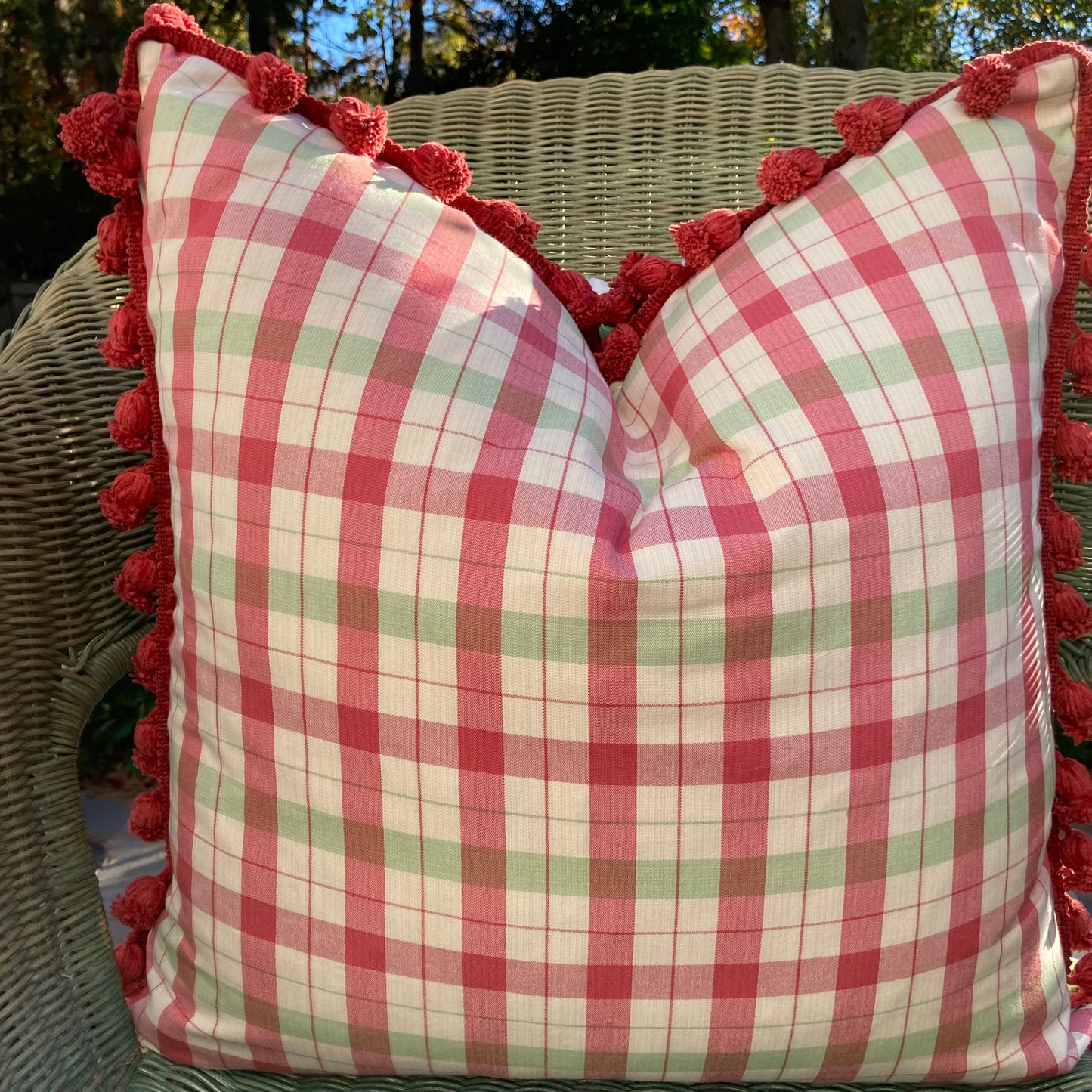 Red Geranium 22 x 22 Inches Decorative Designer Pillow Back with Down Feather Insert