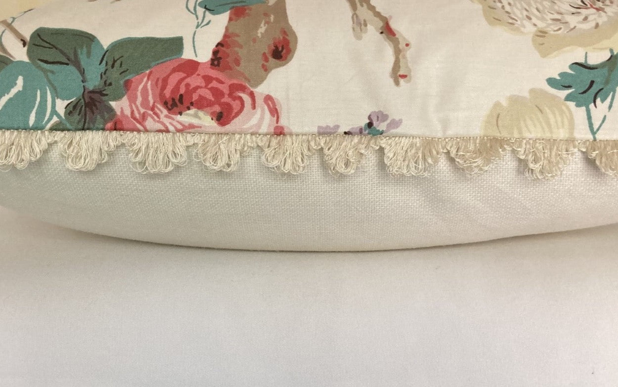 Trentham Hall by Lee Jofa 20 x 20 square Inches Decorative Pillow with Brunschwig Trim and Down Feather Insert