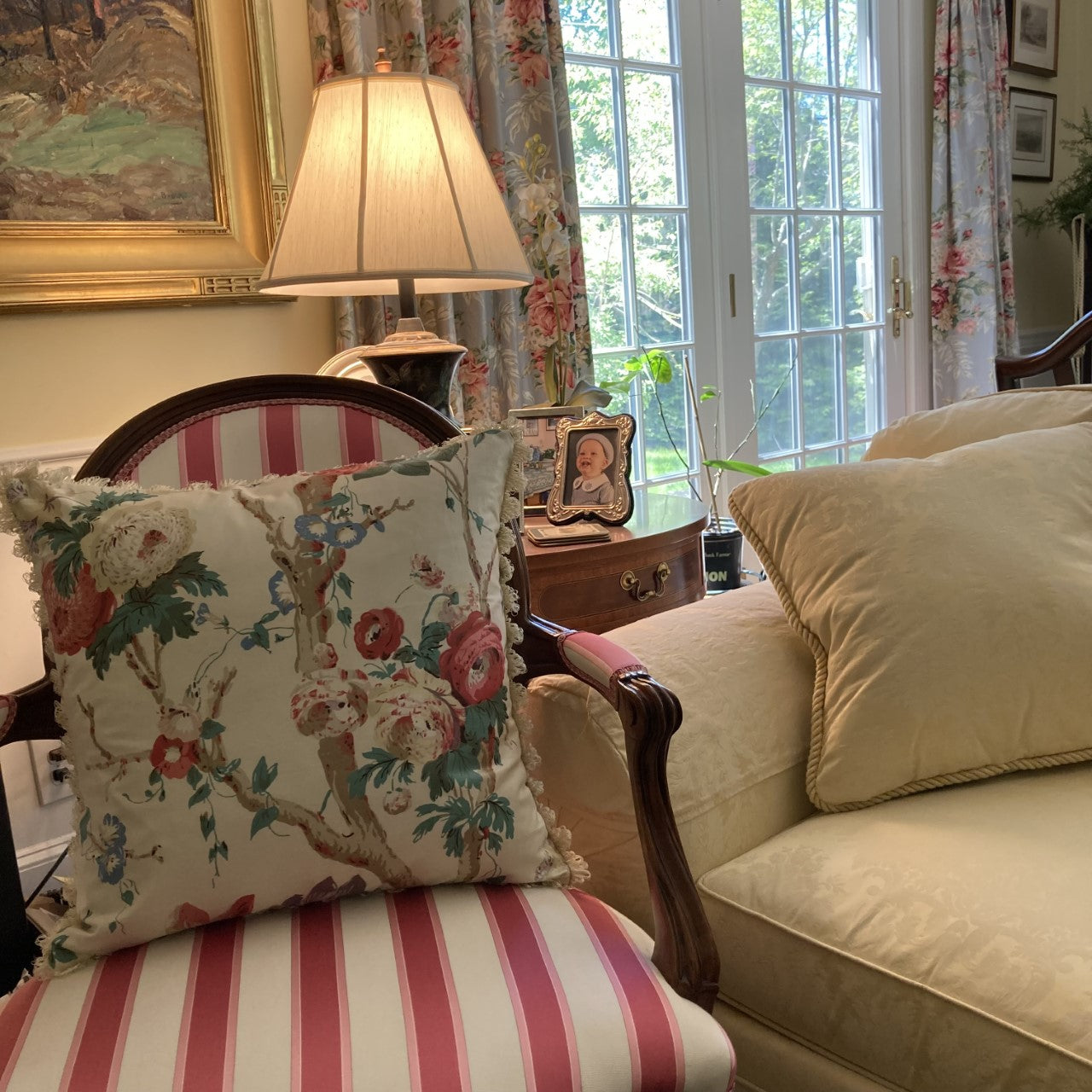 Trentham Hall by Lee Jofa 20 x 20 square Inches Decorative Pillow with Brunschwig Trim and Down Feather Insert
