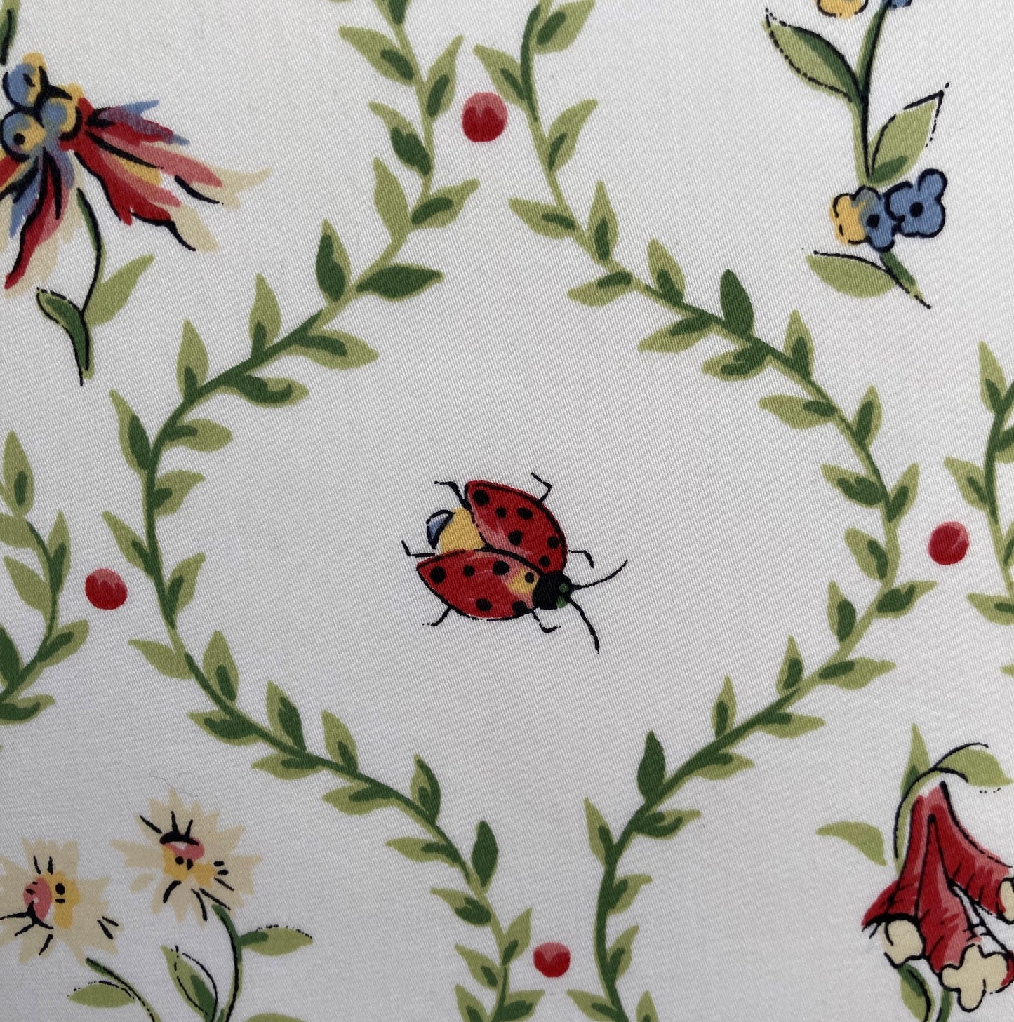 Charming Pink and Green Garden Bugs 24 x 24 Square Designer Pillow Detail with Down Feather Insert