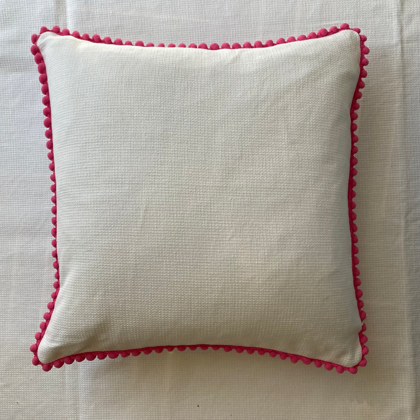 Flower Power Pink and Green 16 x 16 square Inches Designer Pillow with Down Feather Insert