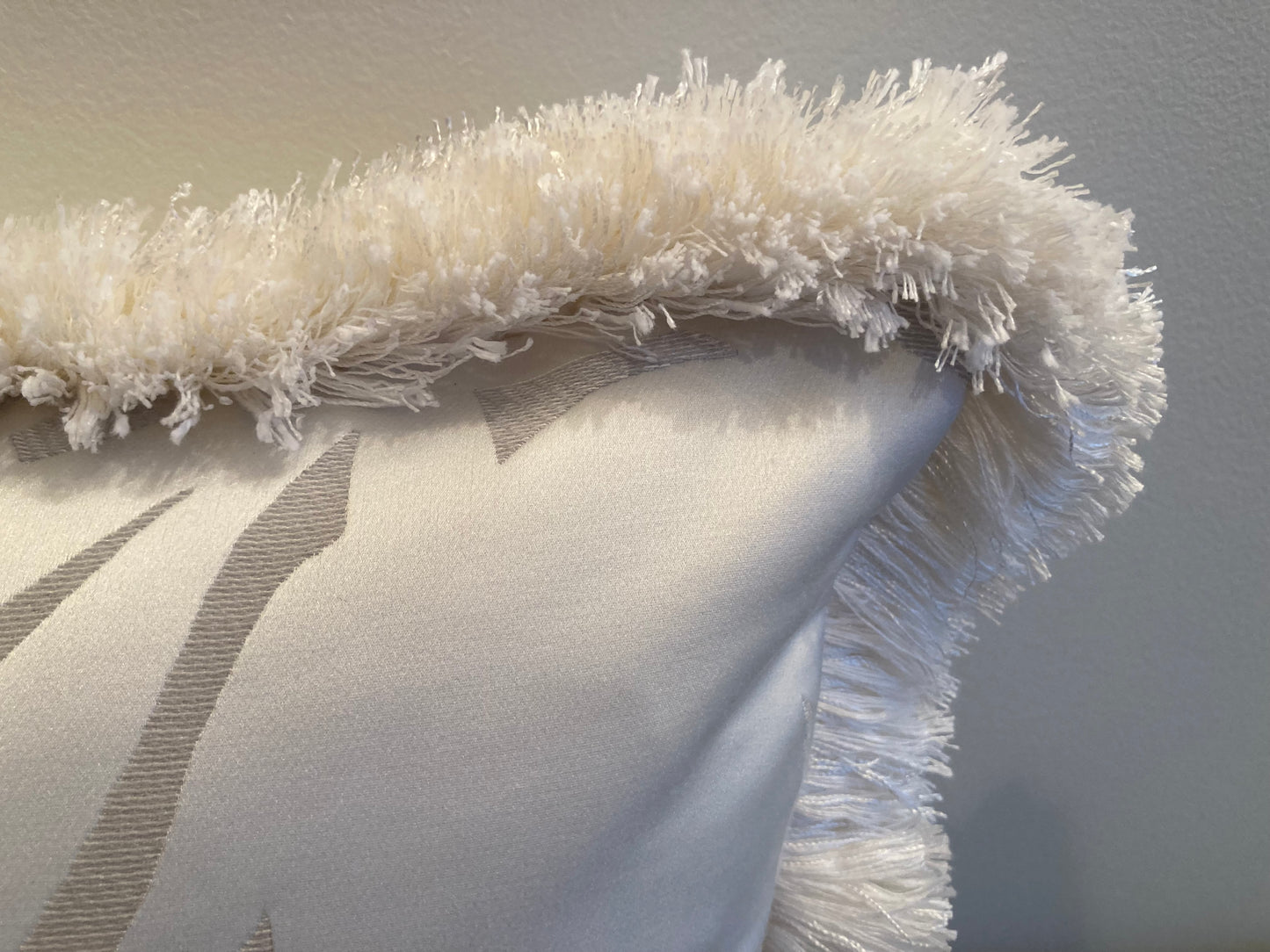 Nights In White Satin Detail Glam Toss Pillow 15 X 23 Rectangle Pillow with Down Feather Insert