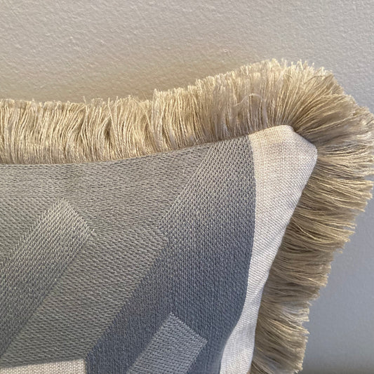 Pyramide 12 x 20 Rectangle Lumbar Designer Pillow Detail with Down Feather Insert