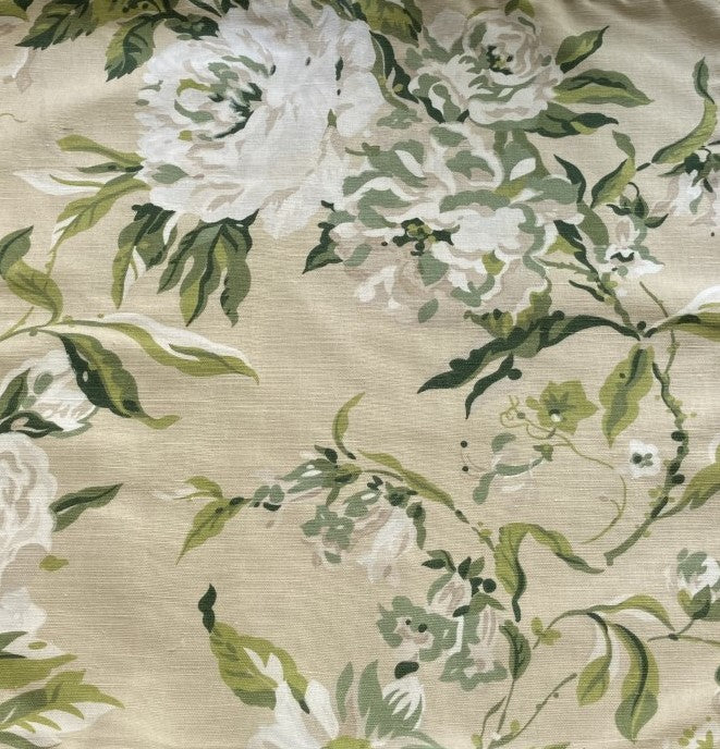 Wrentham Peonies 20 x 20 Square Decorative Designer Pillow with Down Feather Insert