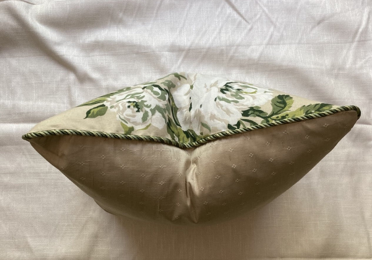 Wrentham Peonies 20 x 20 Square Decorative Designer Pillow with Down Feather Insert
