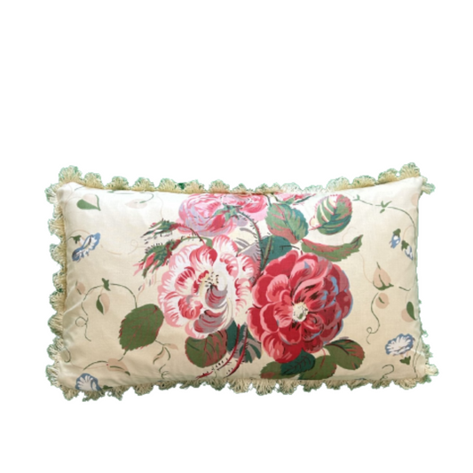 Colefax Roses and Pansies 10 x 15 Decorative Pillow with Down/Feather Insert
