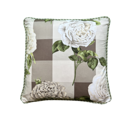 Scalamandre Gertrude's Rose 20 x 20 Decorative Square Pillow with Down Feather Insert