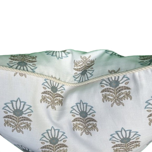 Anna French Milford  Block Print 20 x 20 Decorative Pillow with Down Feather Insert