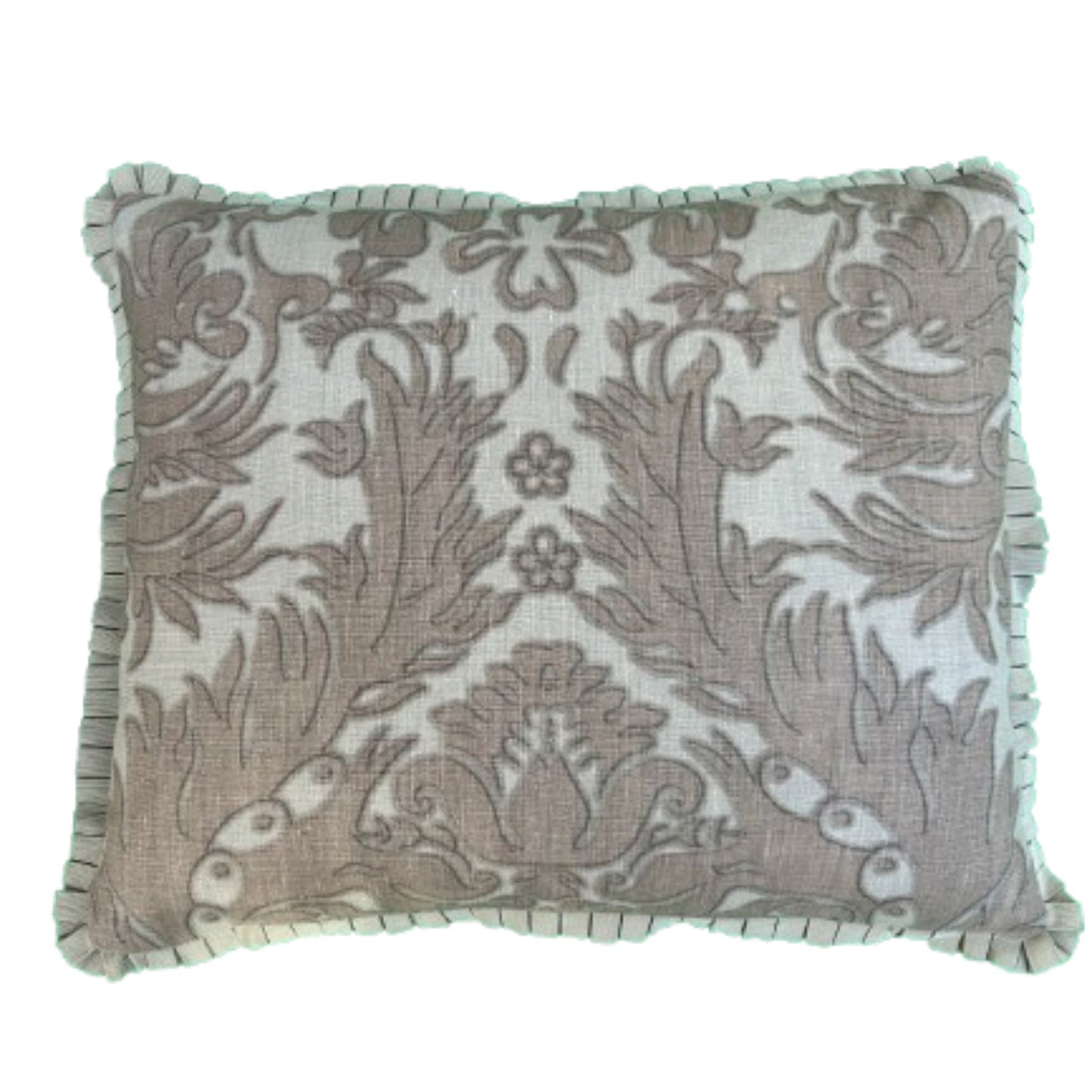 Harbison Block Print 16 x 20 Neutral Decorative PIllow with Down Feather Insert