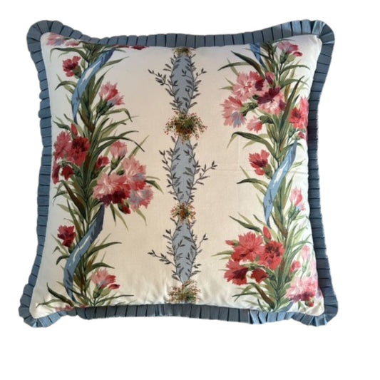 Radclyffe Stripe Jean Monro Chintz 16 x 16 Decorative Pillow with Down Feather Insert