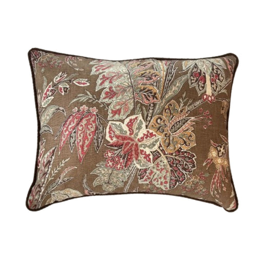 Lee Jofa Kashmir Tree Sienna Linen 16 x 22 Decorative Pillow with Down Feather Insert