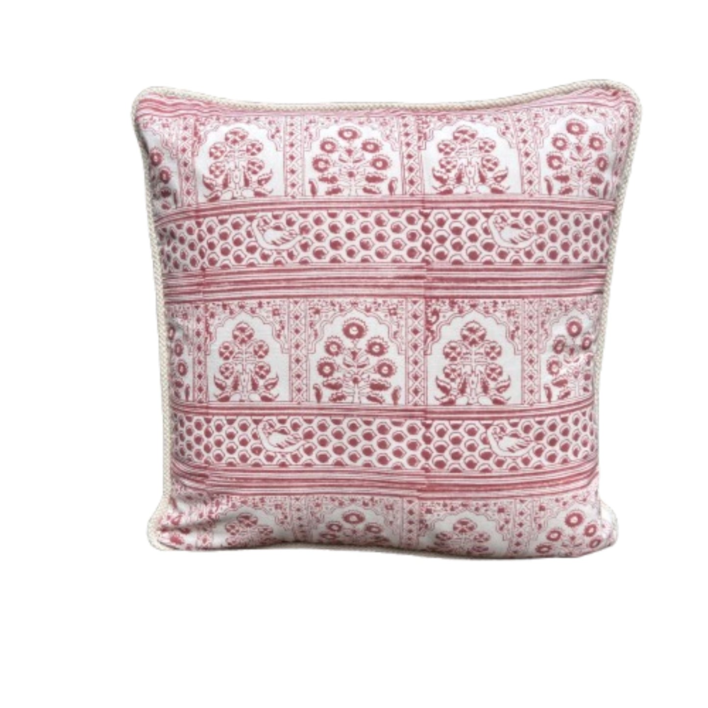 Les Indiennes Mughal Red 18 x 18 Pillow includes Down/Feather Insert