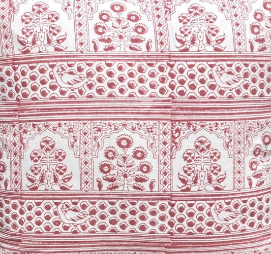 Les Indiennes Mughal Red 18 x 18 Pillow includes Down/Feather Insert