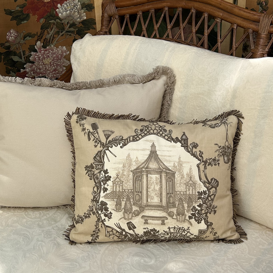 Garden Gazebo Beige 14 x 18 Decorative Pillow with Down/Feather Insert