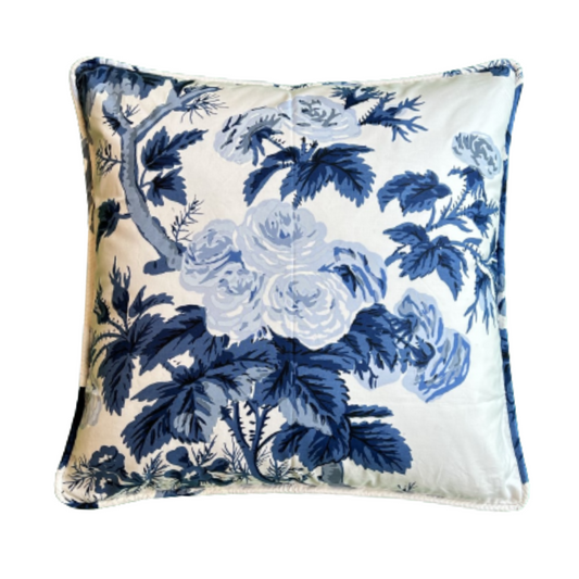 Pyne Hollyhock Iconic Print 18 x 18 Decorative Pillow includes Down/Feather Insert