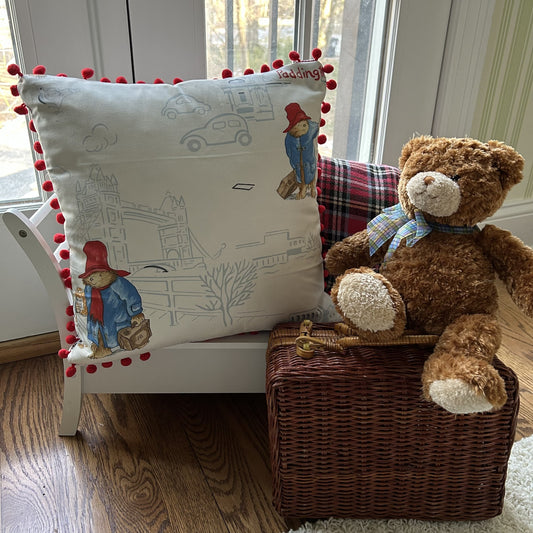 Paddington Bear in London Jane Churchill Rare Nursery Tales 15 x 15 Pillow with Down Feather Insert