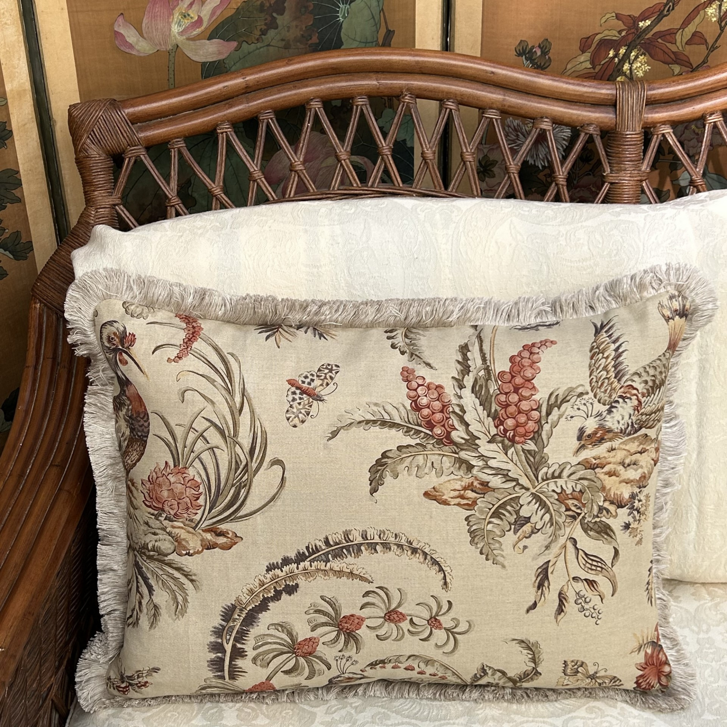 Autumn Woods Vervain Pajaro 18 x 24 Decorative throw Pillow with Down/Feather Insert