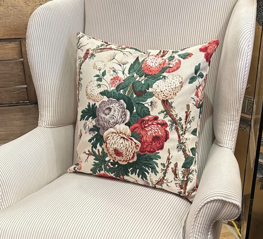 Aylsham BRITISH NATIONAL TRUST Classic Country House Floral 20 x 20 Decorative Pillow with Down Feather Insert