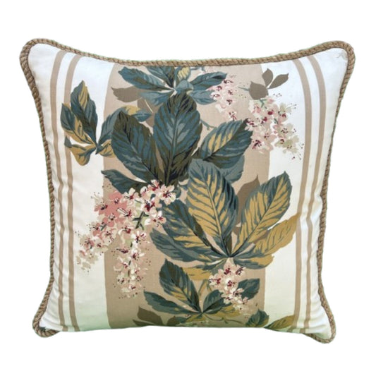 Flowering Chestnut Document Print Decorative 20 x 20 Pillow with Down Feather Insert