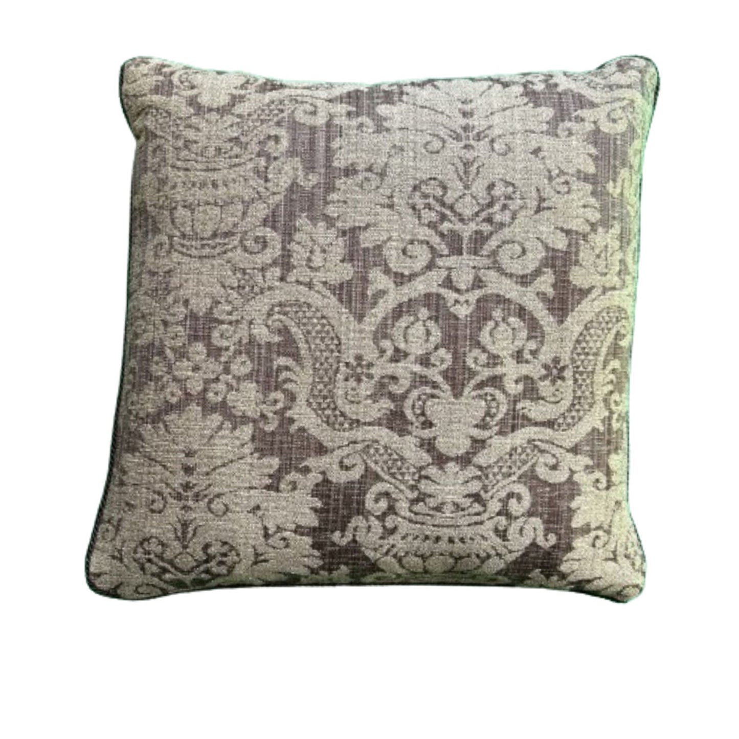 Beacon Hill Antique Java Damask 16 x 16 Pillow with Down Feather Insert