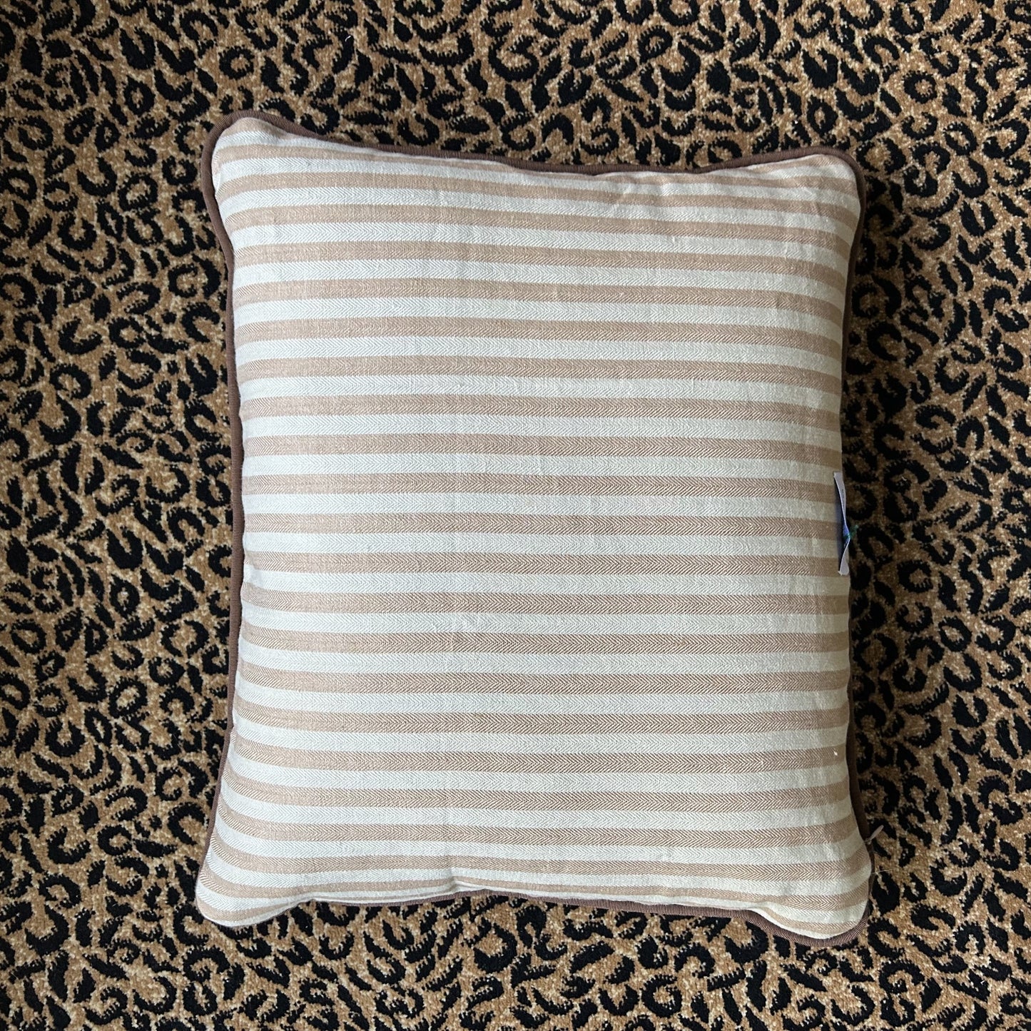 Cottage Rose with Stripe 16 x 20 Designer Pillow with Down Feather Insert