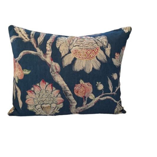 Zoffany Copes Tail Botanical Lake Blue 18 x 22 Decorative Pillow with Down/Feather Insert