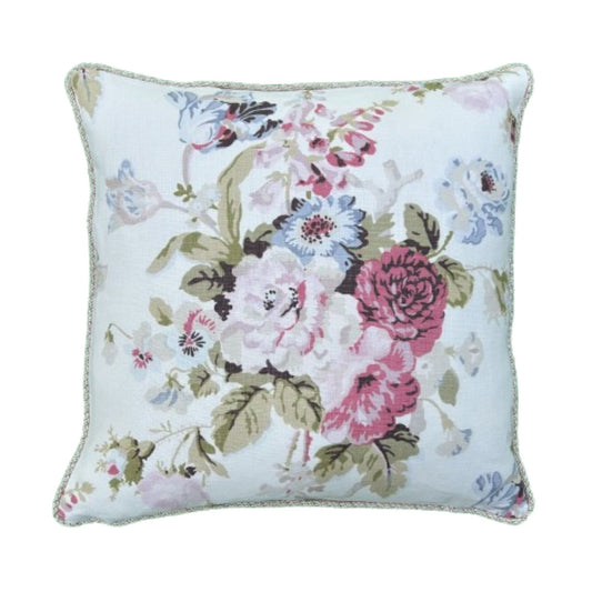 Iconic Grenville Rose by Lee Jofa Linen Decorative Pillow 21 x 21 includes Down/Feather Insert