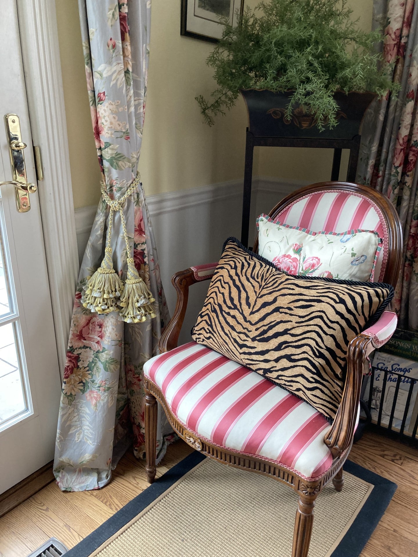 Velvet Bengal Tiger Stripe 12 x 22 Decorative Pillow includes Down/Feather Insert